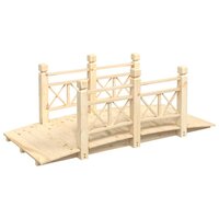 Tuinbrug met leuningen 150x67x56 cm massief vurenhout 2