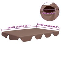 Vervangingsluifel voor schommelbank 150/130x105/70 cm bruin 6