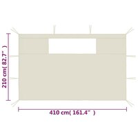 Prieelzijwanden met ramen 2 st cr&egrave;mekleurig 5