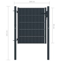 Poort 100x81 cm PVC en staal antracietkleurig   4