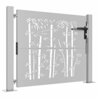 Poort 105x80 cm bamboe-ontwerp cortenstaal 3