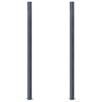 Schuttingpalen 2 st 185 cm aluminium donkergrijs 3