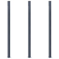 Schuttingpalen 3 st 185 cm aluminium donkergrijs 3