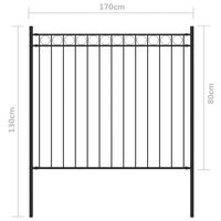 Tuinhek 1,7x0,8 m staal zwart 4