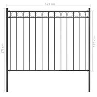Tuinhek 1,7x1,2 m staal zwart 4