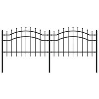 Tuinhek met spijlpunten 115 cm gepoedercoat staal zwart 2