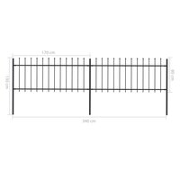 Tuinhek met speren bovenkant 3,4x0,8 m staal zwart 5