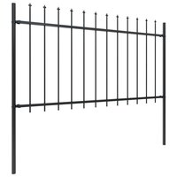 Tuinhek met speren bovenkant 3,4x1 m staal zwart 2