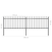 Tuinhek met speren bovenkant 3,4x1 m staal zwart 5