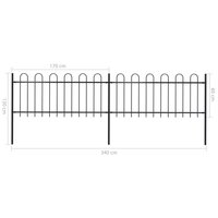 Tuinhek met ronde bovenkant 3,4x0,8 m staal zwart 5