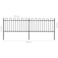Tuinhek met ronde bovenkant 3,4x1 m staal zwart 5