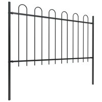 Tuinhek met ronde bovenkant 5,1x1 m staal zwart 2