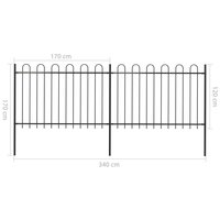 Tuinhek met ronde bovenkant 3,4x1,2 m staal zwart 5