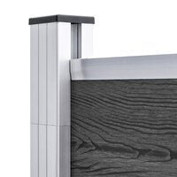 Schuttingpanelenset 619x(105-186) cm HKC zwart   8