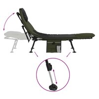 Visbed met verstelbare modderpoten inklapbaar groen 6