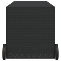Tuinbox met wielen 283 L poly rattan zwart 5