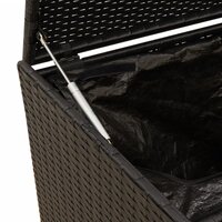 Tuinbox met wielen 283 L poly rattan zwart 8