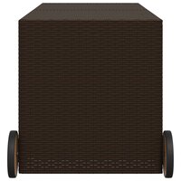 Tuinbox met wielen 283 L poly rattan bruin 5