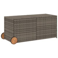 Tuinbox met wielen 283 L poly rattan grijs 2
