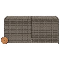 Tuinbox met wielen 283 L poly rattan grijs 4