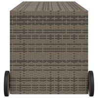 Tuinbox met wielen 283 L poly rattan grijs 5
