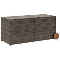 Tuinbox met wielen 283 L poly rattan grijs 6