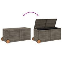 Tuinbox met wielen 283 L poly rattan grijs 7