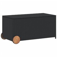 Tuinbox met wielen 190 L poly rattan zwart 2