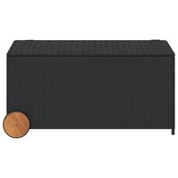 Tuinbox met wielen 190 L poly rattan zwart 4