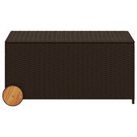 Tuinbox met wielen 190 L poly rattan bruin 4