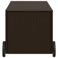 Tuinbox met wielen 190 L poly rattan bruin 5