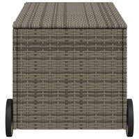 Tuinbox met wielen 190 L poly rattan grijs 5