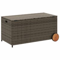 Tuinbox met wielen 190 L poly rattan grijs 6