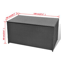 Tuinbox 120x50x60 cm poly rattan zwart 6
