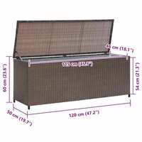 Tuinbox 120x50x60 cm poly rattan bruin 5