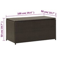 Tuinbox 100x50x50 cm poly rattan bruin 9