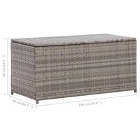 Tuinbox 100x50x50 cm poly rattan grijs 9