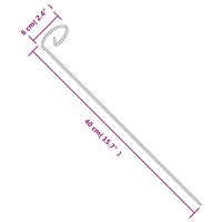 Plantenstaken 20 st 40 cm staal donkergroen 5