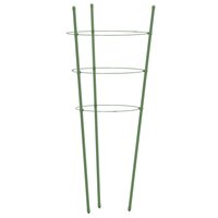 Plantensteunen 5 st met 3 ringen 60 cm staal groen 4