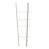 Plantensteunen 5 st met 4 ringen 90 cm staal groen 6