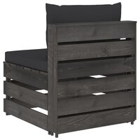 Middenbank sectioneel met kussens grijs ge&iuml;mpregneerd hout 4