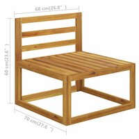 Middenbank sectioneel met donkergrijs kussen massief acaciahout 5