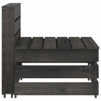 Tuinmiddenbank pallet ge&iuml;mpregneerd grenenhout grijs 3