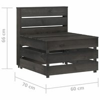 Tuinmiddenbank pallet ge&iuml;mpregneerd grenenhout grijs 6