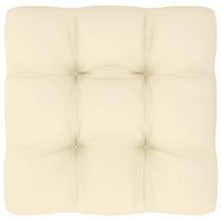 Tuinmiddenbank met cr&egrave;mekleurige kussens massief grenenhout 7