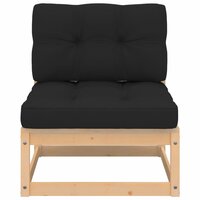 Tuinmiddenbank met kussens massief grenenhout 2