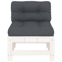 Middenbank met kussens massief grenenhout wit 3