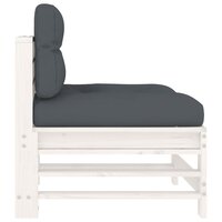Middenbank met kussens massief grenenhout wit 4