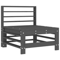 Middenbank met kussens massief grenenhout grijs 6