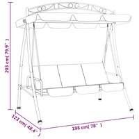 Schommelbank met luifel 198 cm stof en staal groen 9